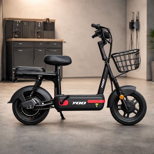 Bicicleta Elétrica Yoo Mobility Y-200 350w Farol Led Scooter Cor Preto