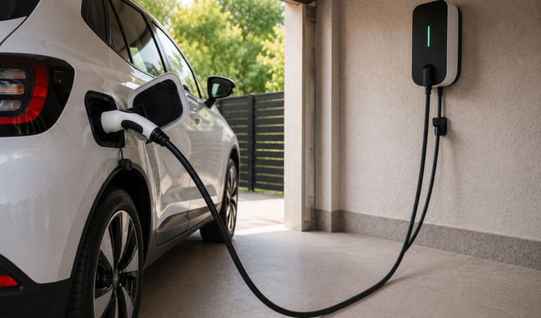 Cabo de recarga Type 2 conectado a carro elétrico
